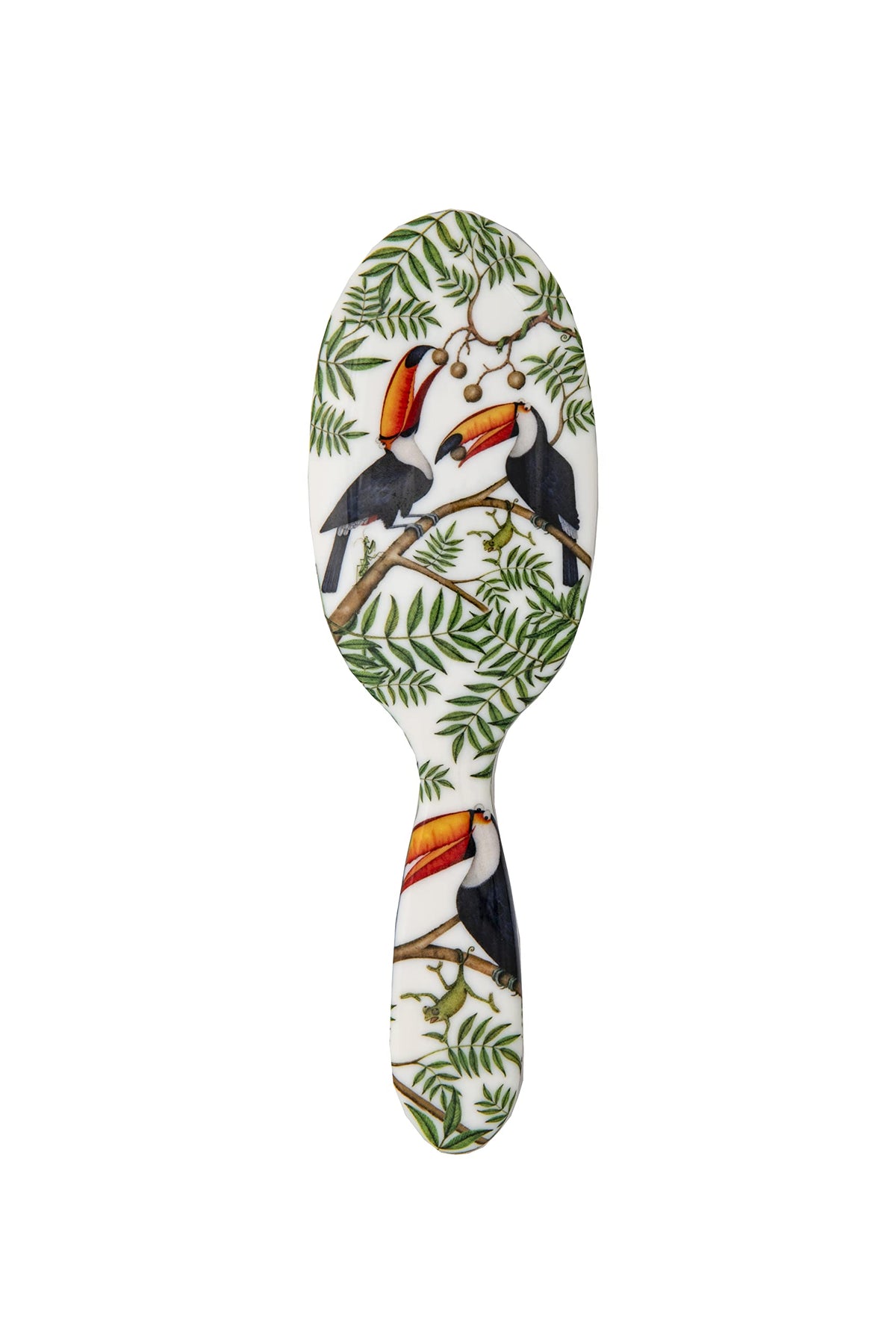 Rock & Ruddle Natural Pure Boar Bristle Hair Brush for Women and Kids (Large, 21cm) - Perfect for Wet or Dry Hair, Detangling Smoothing Blowdrying - Designed & Made in UK - Toucans Design