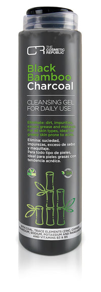 The Cosmetic Republic Charcoal Facial Cleansing Gel - Daily Use for Clean, Fresh Skin, Black Bamboo