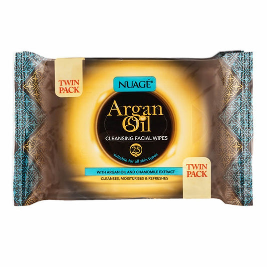Nuage Argan Oil Infused Cleansing Wipes, Twin Pack