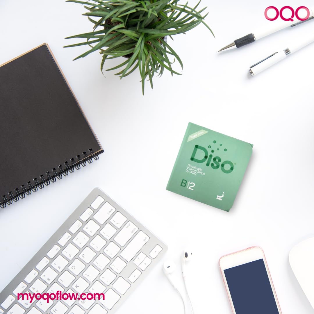 Diso Vitamin B12 (1500mcg) Energy Supplement, Box of 30 Oral Dissolvable Strips, Fast Absorption, Help Reduce Fatigue, Tiredness & Mood Swings, Sugar-Free, Orange Mint Flavour