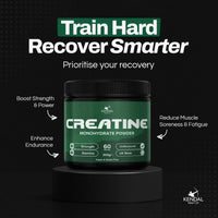 Kendal Mint Co. KMC Creatine Monohydrate Powder, 100% Pure UK Made, 300g, 60 Servings, 5g serving, Unflavoured, Easy Mix, Vegan Gluten Free -Supplement for performance, strength workouts & cognition by Kendal Mint Co