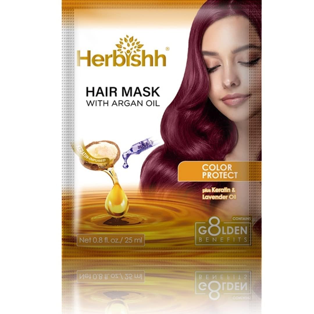 Herbishh Argan Hair Mask-Deep Conditioning & Hydration For Healthier Looking Hair for very Dry, Weak, Stressed Out Hair, No Sulphates, No Parabens (250)