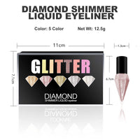 Erinde Glitter Liquid Eyeliner & Diamond Eyeshadow, Liquid Eye Shadow Long Lasting Pigmented, Colourful Eye Liners for Wedding Party Cosplay Eye Makeup Eye Liner