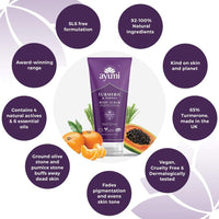 Ayumi Turmeric Body Scrub | Brightening Body Scrub with Papaya Extract | Revitalises Dull & Dehydrated Skin | Hydrating Cleanser with Argan Oil | Scrub for Women & Mens Skincare Rituals |200 ml