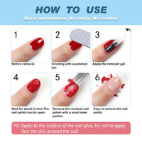 IFUDOIT Gel Nail Polish Remover 2 pack, Professional Nail Varnish Remover, Easily & Quickly Remove Soak Off Gel Polish, Doesn't Hurt Nails, for UV Plastic Nails, Acrylic Nails, Natural Nails Blue