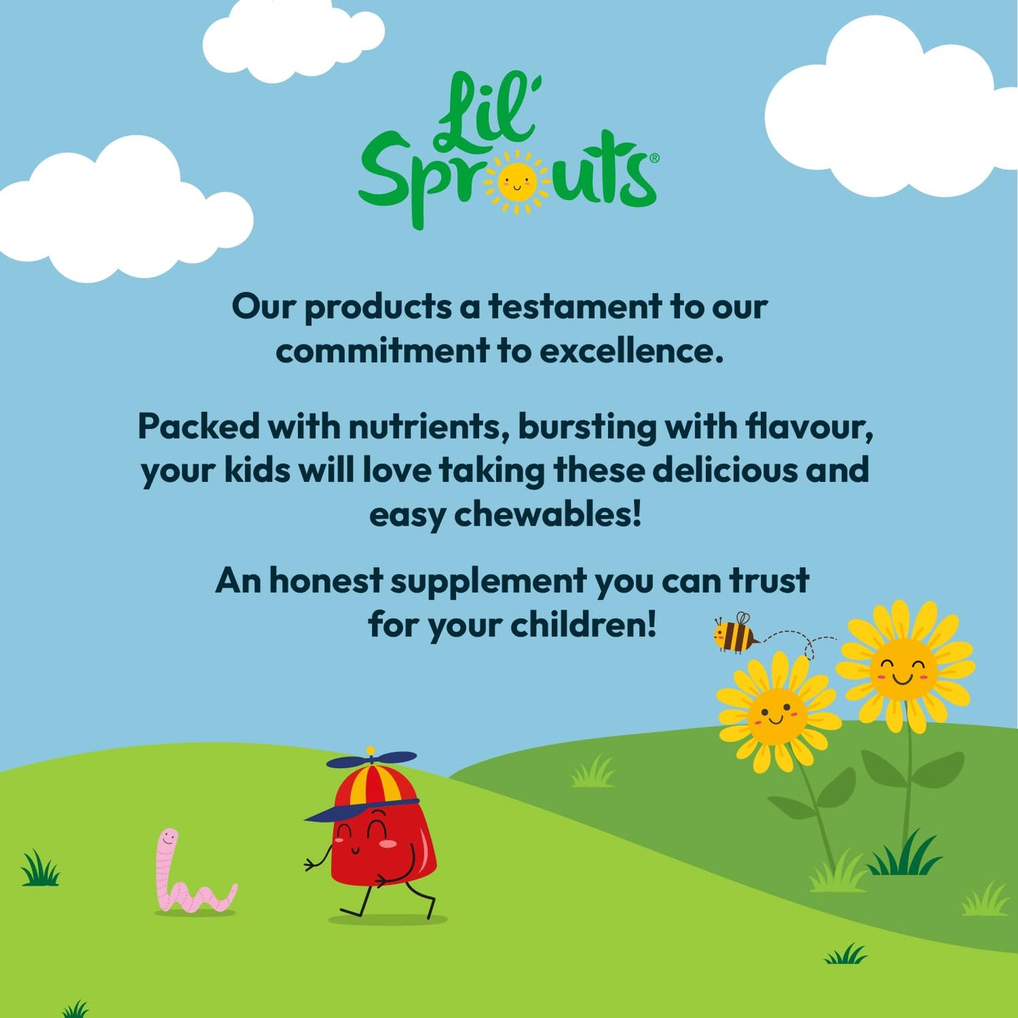 Kids Probiotics 3 Billion CFU | 60 Vegan Chewable Tablets | Natural Strawberry and Vanilla Flavour | Multi-Strain with Lactobacillus and Acidophilus | No Artificial Preservatives | by Lil' Sprouts