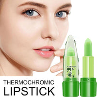 Generic Aloe Vera Lipstick, Aloe Vera Lip Balm, Moisturizing Crystal Jelly Lipsticks, Organic Color Change Lipstick, Long Lasting Nutritious Lip Balm, Magic Temperature Lip Gloss for All Ages (1)