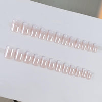 NLFOX 24PCS Ombre Press on Nails - Short Square False Nails with Glue - Nude Stick on nails for Women - Gradient Fake Nails 12 Sizes - Full Cover Glue on nails Long Lasting for DIY Manicure at Home