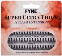 FYNE Super Ultra Thick Individual Eyelashes - 240 Eyelash Clusters - 8mm / 10mm / 12 mm Ultra Thick Natural Lashes - Volume Cluster Lashes - Durable False Eyelash Extensions - 4 Packs of Lashes