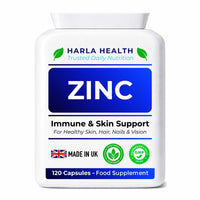 Harla Health Zinc 15mg | Immune System, Skin, Hair, Nails & Vision Support | High Strength Zinc Citrate | 120 Vegan Capsules | Made in UK GMP Certified