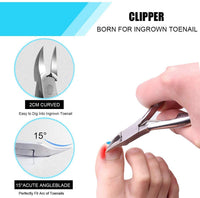 oosofitt Toenail Clippers Set 7Pcs, Staineless Steel Ingrown Toenail Tool Kit, Professional Toe Nail Nippers Set for Ingrown & Thick Nail, Surgery Grade Manicure Pedicure Tool By OosoFitt