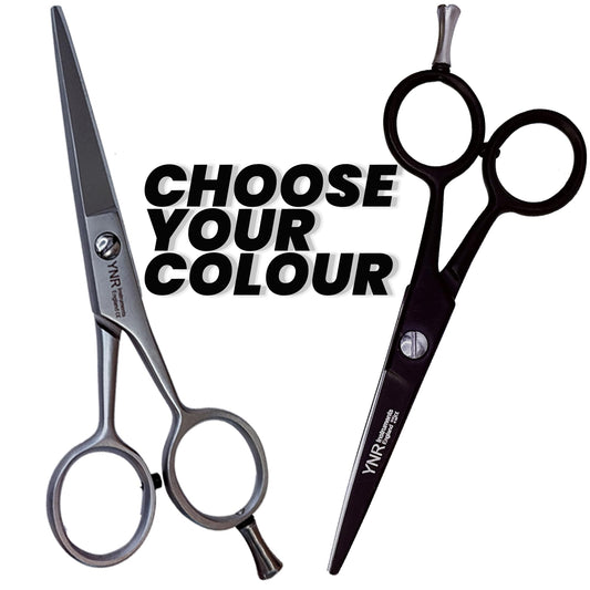 YNR Instruments England | Beard Moustache Scissors | Professional German Steel Mustache Trimming | Hand Forged Precision Edge Men Facial Hair Grooming Kit All Body Hair (Black)