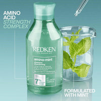 Redken Amino Mint Scalp Relief Shampoo For Oily Scalps, Purifying Cleanser Formulated With Amino Acids To Soothe The Scalp And Nourish Dry Lengths, 300ml