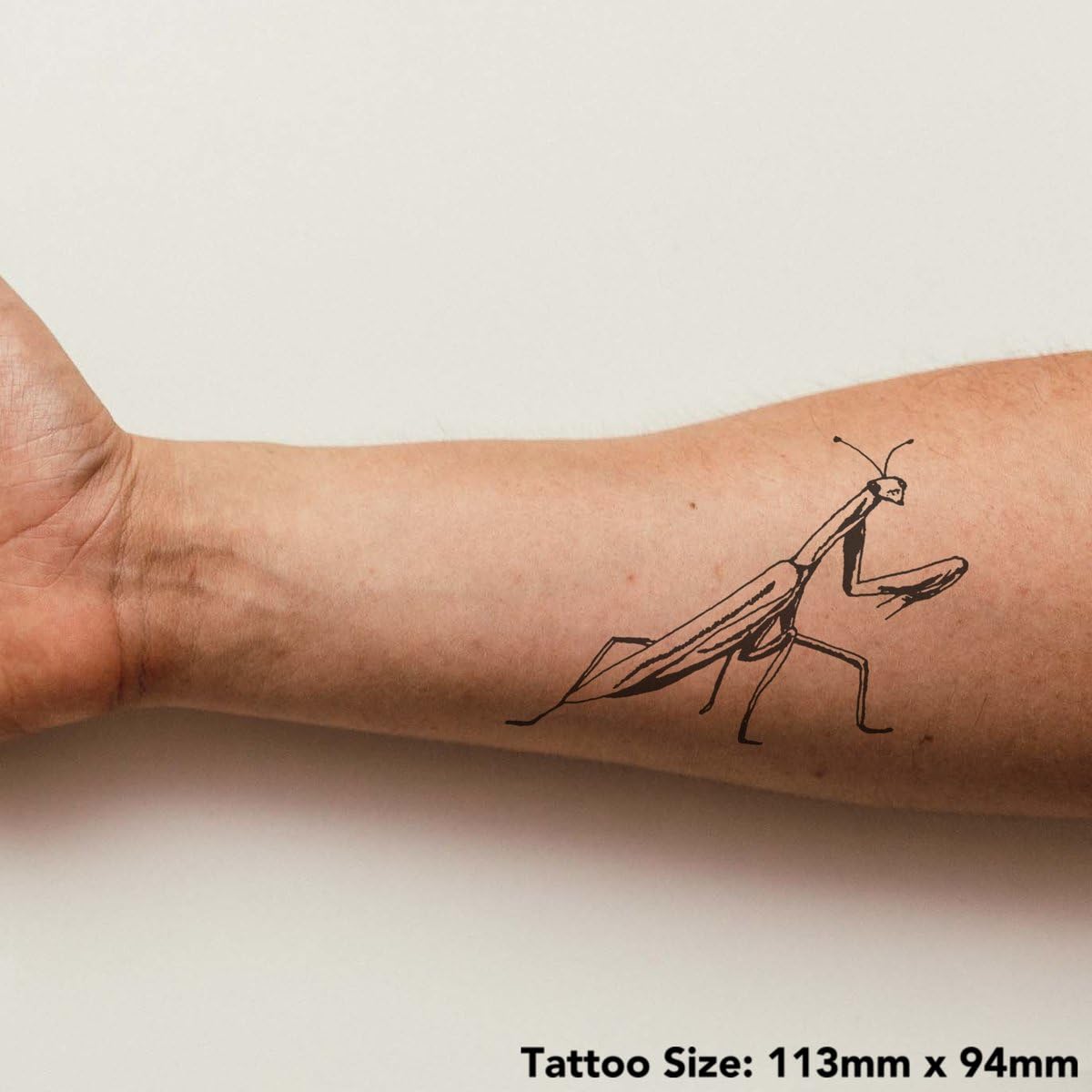 Azeeda 'Praying Mantis' Temporary Tattoo - Water Resistant, Skin-Safe, Non-Toxic Transfer (TO00032723)