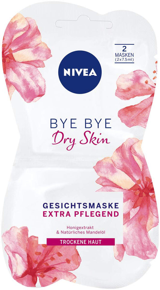 NIVEA Bye Bye Dry Skin Face Mask in 1 Pack (1 x 15 ml), Intensive Face Care Mask Soothes the Skin, Skin Care Mask for Dry Skin