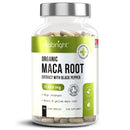 Organic Maca Root Capsules - 11000mg High Strength - 180 Capsules (3 Month Supply) - Premium Quality Black and Yellow Maca Extract - Black Pepper to Boost Absorption - Made in UK by VitaBright
