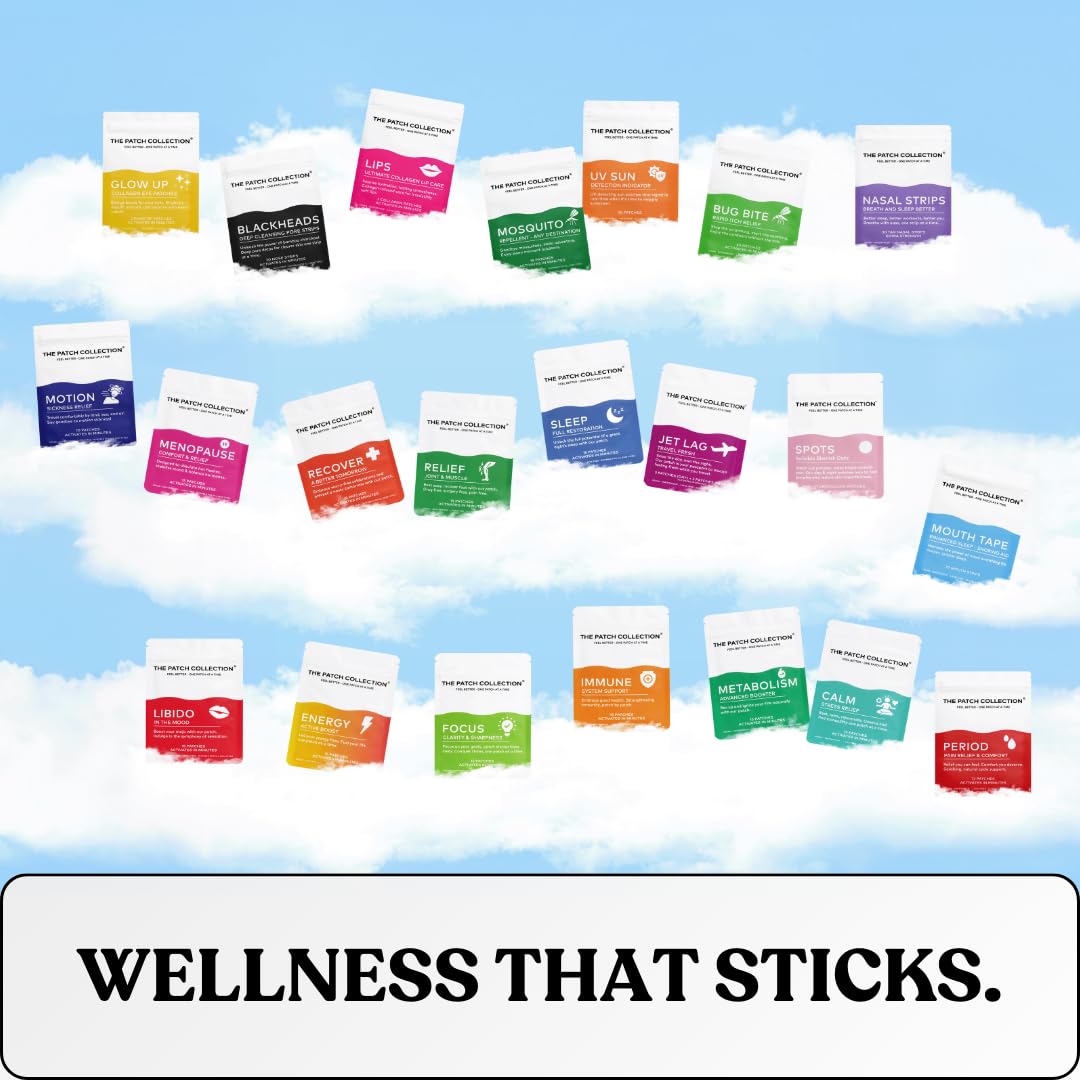 The Patch Collection® - Ultimate Focus & Clarity Patch for Improved Brain Function, Sharpness, Memory | Ginkgo Biloba, Green Tea, B-Vitamins, Magnesium | 8 Hour Focus | Vegan & Latex Free (Pack of 15)