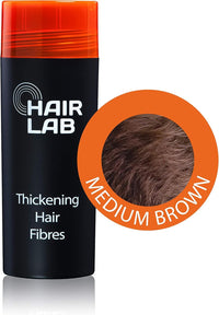 HairLab 100% Organic Hair-Thickening Keratin Fibres for Concealing Hair Loss and Thinning Hair - 15g Medium Brown