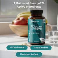 WeightWorld Multivitamin Tablets for Women & Men - 27 Key Nutrients - 400 Small Tablets - 1+ Year Supply - Tasty Peppermint Flavour - Vegan Multi Vitamins & Minerals Like Vitamin D, C, Calcium, Iron & Zinc