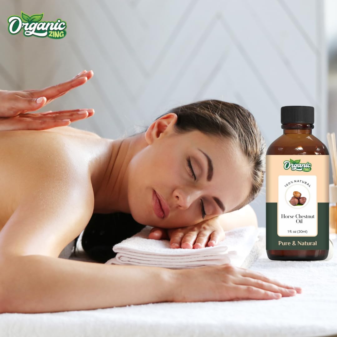 ORGANIC ZING Organic Zing Horse Chestnut Oil 30 ml (1.01 fl oz) – Cold Pressed Carrier Oil for Leg Care Formulations, Massage Blends & DIY Skin Care Preparations