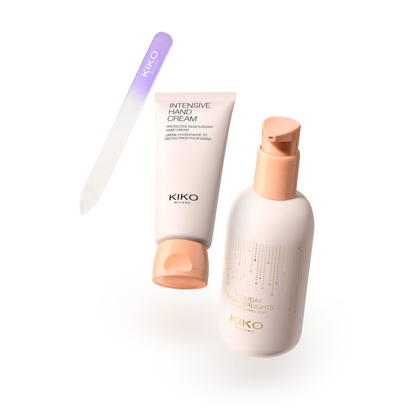 KIKO Milano Holiday Wonderlights My Handcare Essential Gift Set, Handcare Gift Set: Hand Soap, Hydrating Hand Cream And Nail File