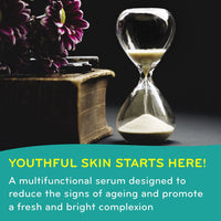 SkinWorks® Multivitamin anti aging serum + Hyaluronic Acid, Vitamin C, AHA’s and Retinol. Natural & vegan beauty formula to help prevent wrinkles, brighten skin and boost skin health.30ml