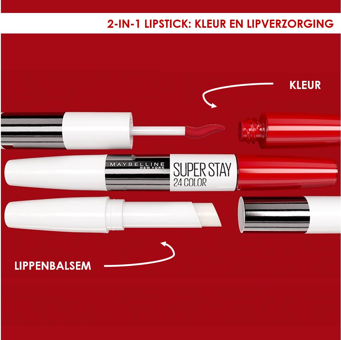 Maybelline Lipstick, SuperStay 24H Liquid Lipstick – Dual-Ended Long-Lasting Color & Moisturizing Lip Balm – Non-Drying, Transfer-Proof, Upto 24Hour Dual Ended Lipstick, Shade: 150 Delicious Pink