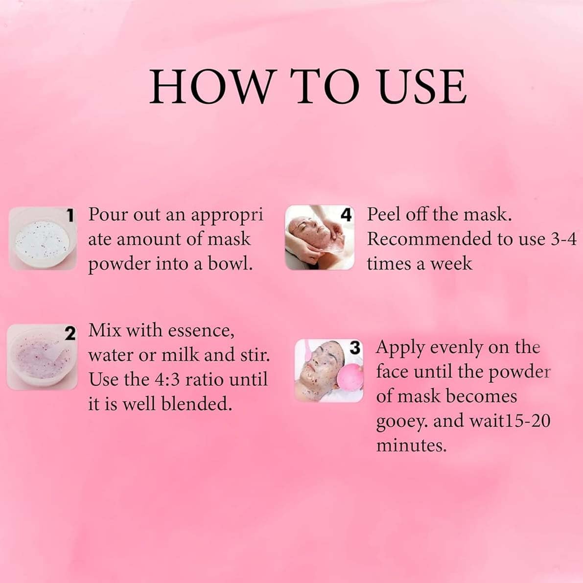 650g Moisturizing Jelly Face Mask Powder for Smooth & Hydrated Skin- Peel Off Formula Ideal for Home & Spa Care with Repairing Properties (Rose Hyaluronic Acid)