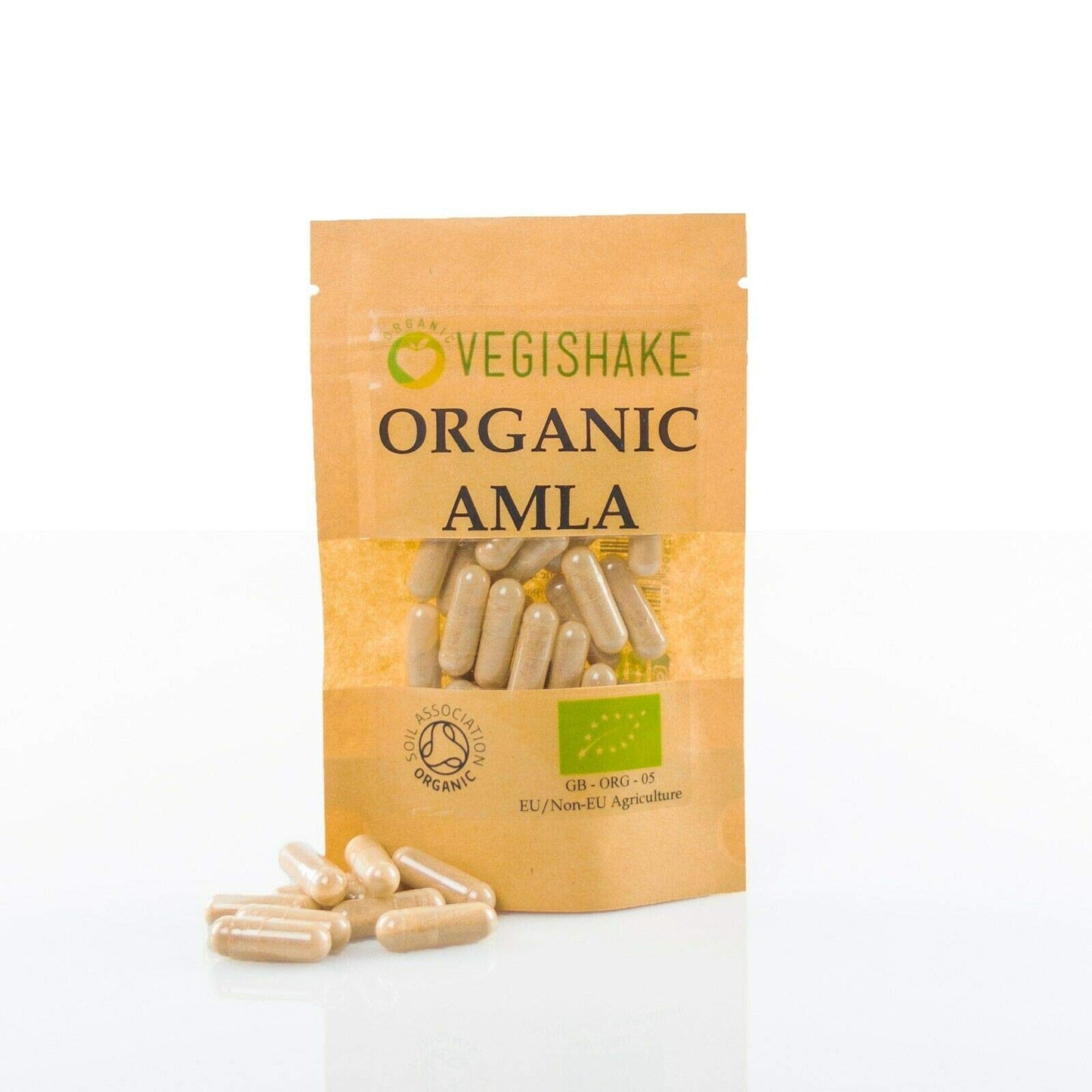 vegishake Organic Amla Indian Gooseberry HPMC Capsules 900mg Indian Gooseberry Digestion Grey Hair Colour Vitamin C Beauty Care Vegan Halal Kosher (400 Capsules)