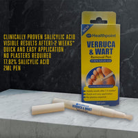 Healthpoint Verruca and Wart Removal Pen, Clinically Proven 2ml Gel, Precision Pen for Easy Targeted Application, Treats Corns and Calluses, for Hands and Feet, Prevents Further Infection