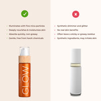 COCOSOLIS Glow Shimmer Oil | Illuminizing Natural Dry Oil With Shiny Particles | Leaves The Skin Glowing & Enhances a Golden Tan | Gives a Luxurious Feel to Your Skin | 110ml