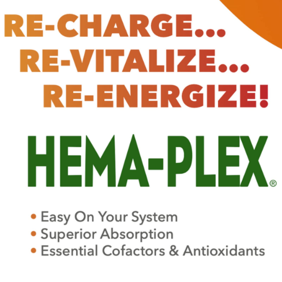 Nature's Plus NaturesPlus HemaPlex - Gentle Iron Supplement with Vitamin C, Methyl B12, Folate - Blood Health, Immune Support, Energy - Vegan, Gluten Free - 30 Tablets