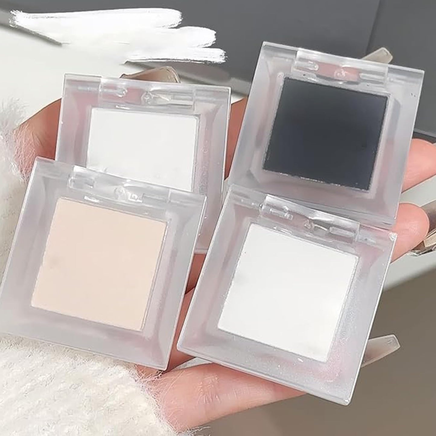 ZoeyShine Snowlight White Matte Single Eyeshadow, Waterproof and Long-Lasting