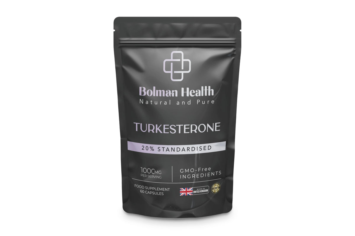 Bolman Health Turkesterone Capsules | 1000mg Ajuga Turkestanica Extract (20% Standardised) | Supports Strength, Muscle Function & Recovery | 60 Vegan Capsules | Non-GMO | Turkesterone Supplement