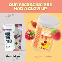 ISOVIBE Isovibe Clear Whey Protein Powder Peach & Raspberry (20 Servings) Refreshing Protein Water | Zero Added Sugar | High Protein 20g Per Serving