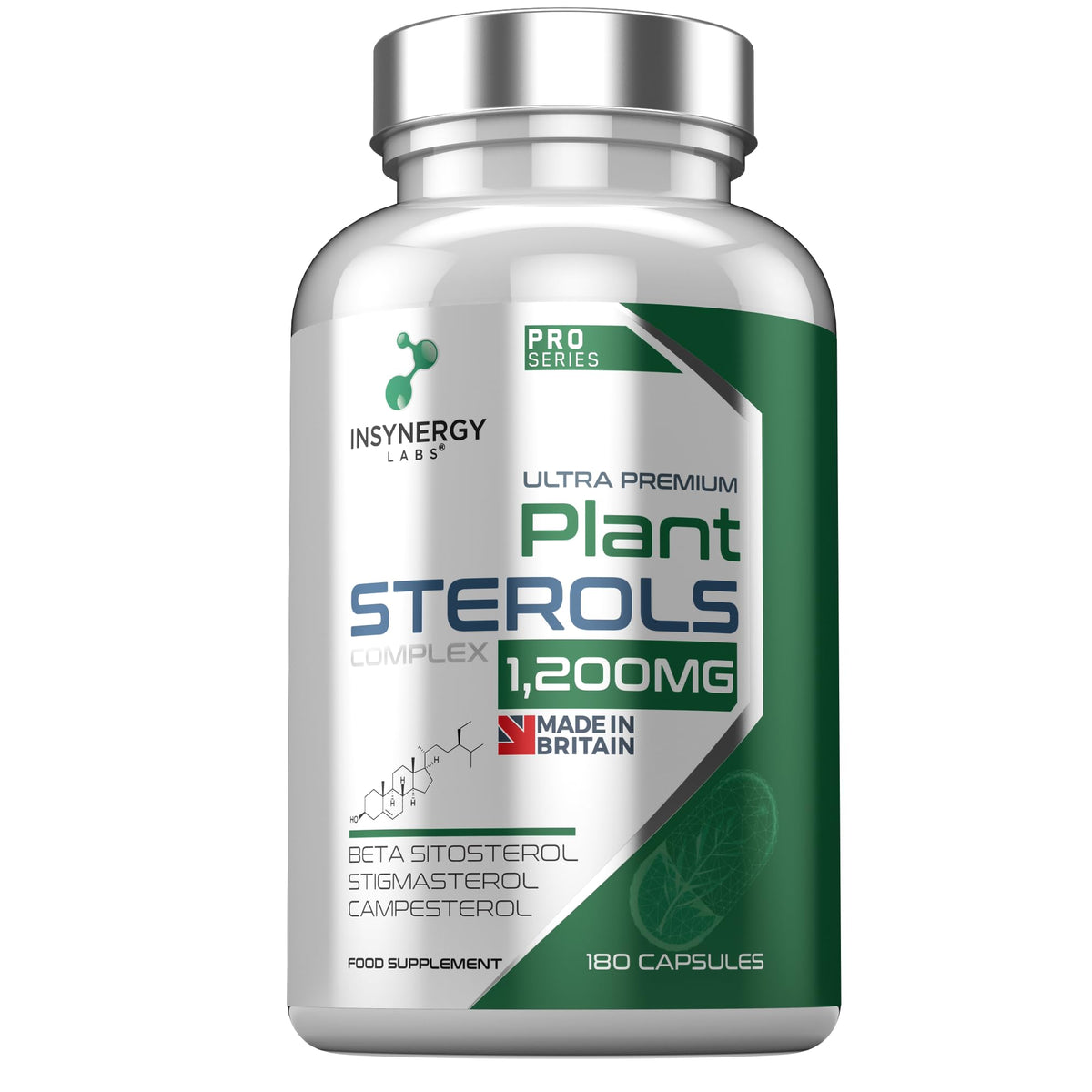 Insynergy Labs Plant Sterols 1,200mg (Maximum Dose in UK) 180 Capsules, Superior Cholesterol Lowering Supplements (Beta-Sitosterol + Stigmasterol + Campesterol) 3 Form High Strength Complex