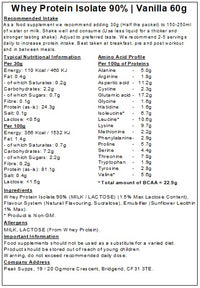 Peak Supps Whey Protein Isolate 90% - All Flavours (Vanilla, 60g (2 Servings))