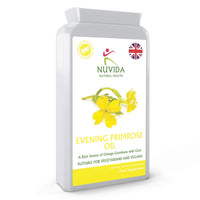NUVIDA NATURAL HEALTH Evening Primrose Oil Capsules 1000mg / 90 Evening Primrose Capsules/Premium GLA Supplement/Vegan and Vegetarian Friendly