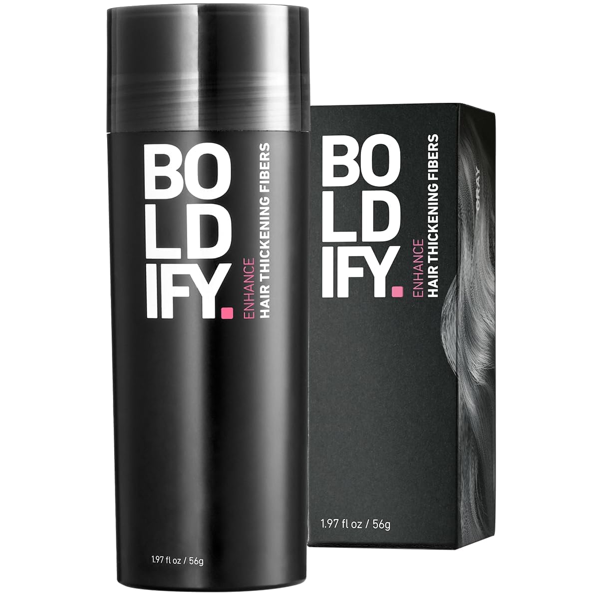 Boldify BOLDIFY Hair Fibres for Thinning Hair (GREY) - 56g Bottle - Undetectable & Natural Hair Filler Instantly Conceals Hair Loss - Hair Powder Thickener, Topper for Fine Hair for Women & Men