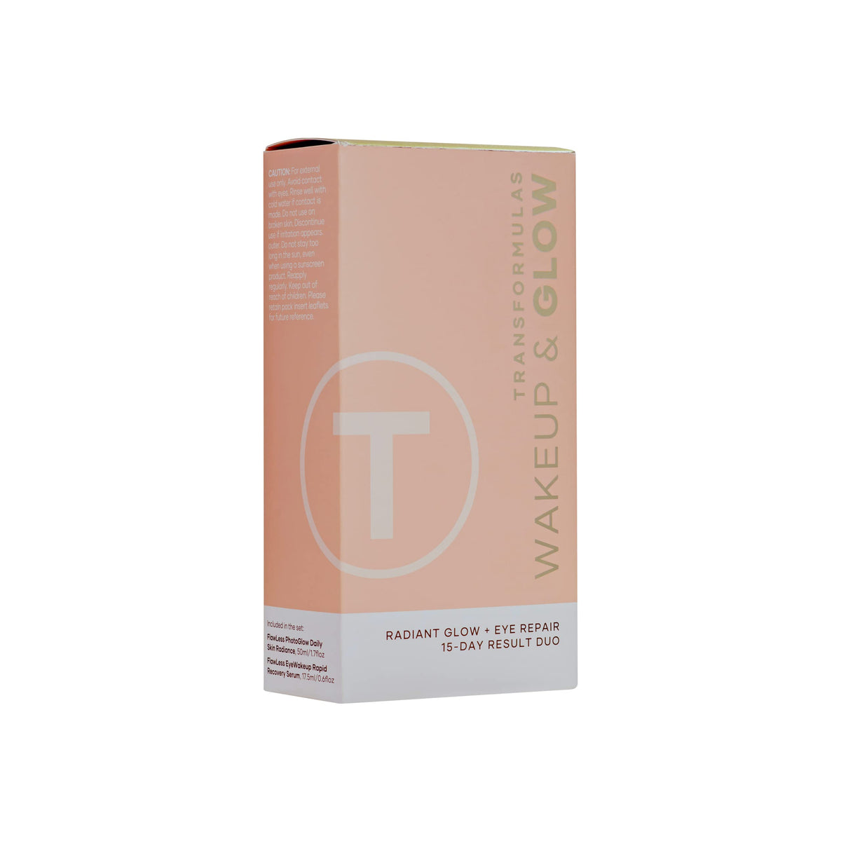 Transformulas Flawless PhotoGlow 50ml and Eye Wake Up Rapid Recovery 17.5ml Set, Face Moisturiser to Help Sooth, Tone and to Help Reduce Puffiness