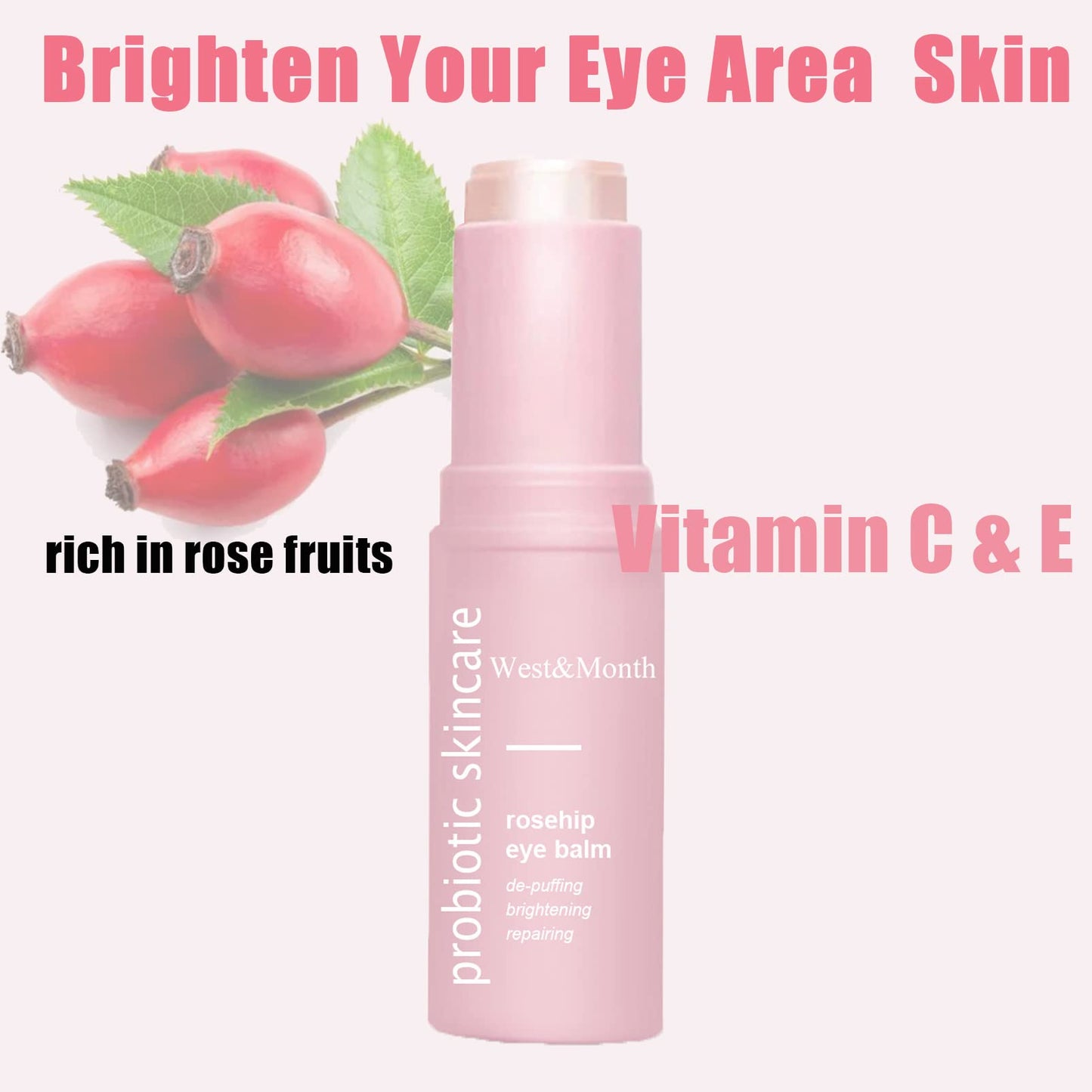 Brighten Eye Cream Stick,Rosehip Moisturizing Balm Stick,Hydrating Moisturizing Stick,Eye Cream for Dark Circles And Puffy Eyes & Wrinkles,Multi Eye Balm,Wrinkles,Lift Eye Line & Anti-Aging