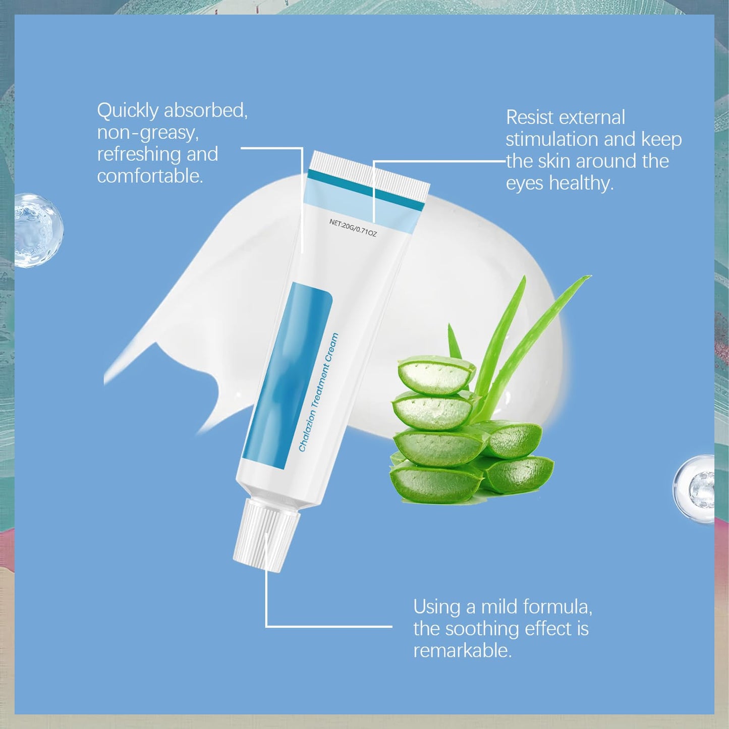 MINSHZEE Chalazion and Blepharitis Eye Cream - soothes eyelid swelling, redness and irritation - treats blisters, bags and dry chalazion - a gentle eye cream for daily eye care 2pcs