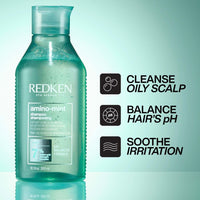 Redken Amino Mint Scalp Relief Shampoo For Oily Scalps, Purifying Cleanser Formulated With Amino Acids To Soothe The Scalp And Nourish Dry Lengths, 300ml