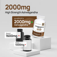 Purebiotix Ashwagandha KSM 66 (Vegan) | Ashwagandha High Strength Tablets (Over 2000mg) | Made in UK | Pure Organic Ashwagandha Root Powder Tablets
