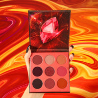 Docolor 9 Colours Red Eyeshadow Palette Shadow Palette Highly Pigmented Mattes Shimmers Nature Smokey Glitter Cream Colorful Powder Waterproof Makeup Palette-Space