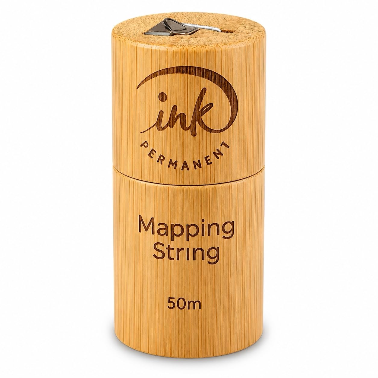 Ink Permanent [Large 50 Meters - 165 Feet] Premium White Bamboo Pre-Inked Mapping String, Pre-Inked Microblading String for Brow Shaping for Permanent Makeup, Eyebrow Mapping