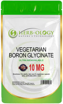 Herb-ology.co.uk Nature's Technology HB Boron Supplement | 360 Vegan Chelated Boron Capsules - 10mg Bioavailable Boron-Glycinate per Serving | Non-GMO, Gluten & Allergen Free | Manufactured in The UK