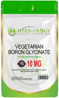 Herb-ology.co.uk Nature's Technology HB Boron Supplement | 360 Vegan Chelated Boron Capsules - 10mg Bioavailable Boron-Glycinate per Serving | Non-GMO, Gluten & Allergen Free | Manufactured in The UK