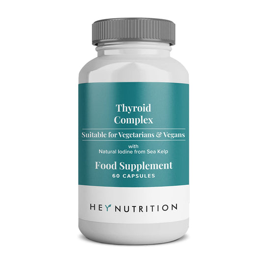 Hey Nutrition Thyroid Complex Supplement - Copper, Iron, Zinc, Selenium, Vitamin B Blend - Advanced Thyroid Function - 60 Capsules/30 Servings - Non-GMO, Vegan
