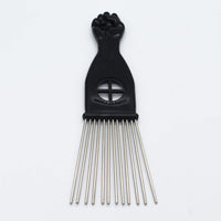 AIRERA Professional Afro Pick Hair Comb Metal Pick Comb Wide Tooth Hair Pick Comb Metal Hair Coloring Comb Wig Braid Comb Hairdressing Styling Tool for Curly Hair Style for Men Women (S)